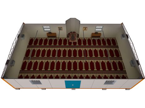 Interior mosque in 3D