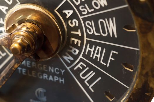 Close up detailed view of historical old wooden and metal machines.