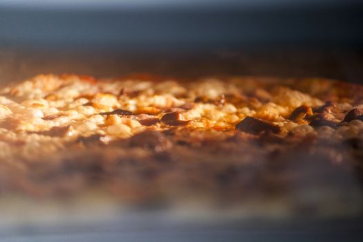 Pizza baking in the oven. High resolution