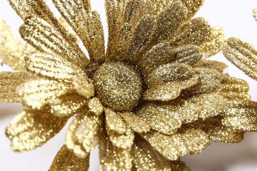 ribbon bow of flower colors gold on white background