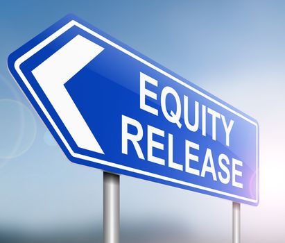 Illustration depicting a sign with an equity release concept.