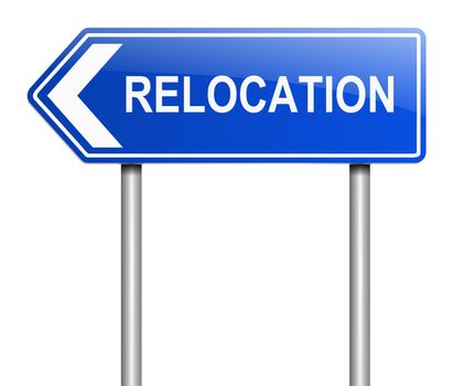 Illustration depicting a sign with a relocation concept.
