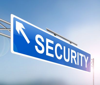 Illustration depicting a sign with a security concept.