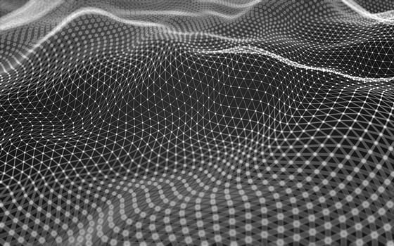 Abstract polygonal space low poly dark background with connecting dots and lines. Connection structure. 3d rendering