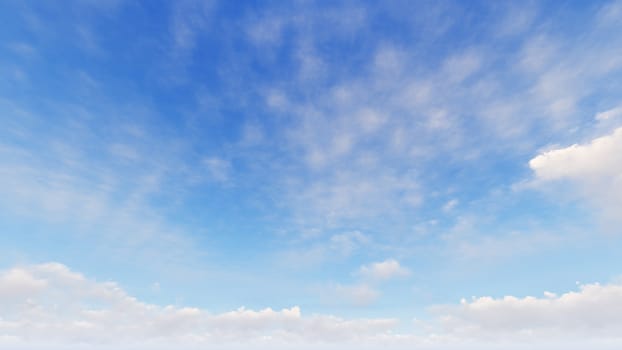 Cloudy blue sky abstract background, blue sky background with tiny clouds, 3d rendering

