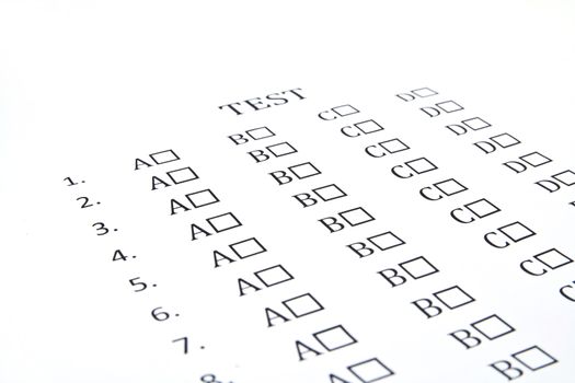 The test list on the examination 