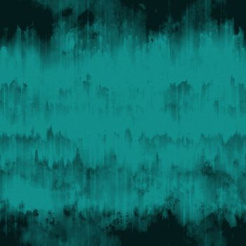 Teal blue abstract grunge surface texture background with uneven dark black paint ink runs, strokes and cracks