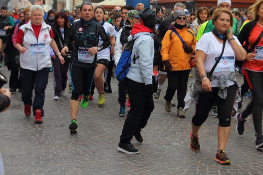 Ferrara, Italy - 20 march 2016 -  FERRARA MARATHON FAMILY RUN - the ludic-motor event by running or walking at any pace that allows you to experience the excitement of the Marathon