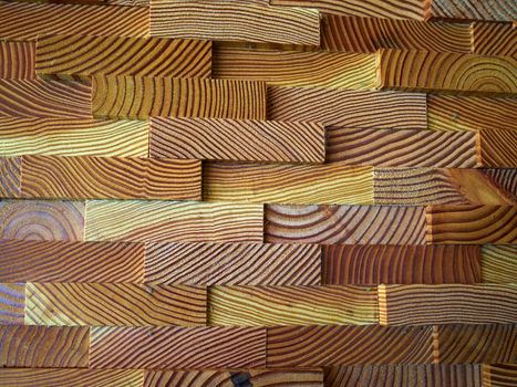 Decorative modern trendy wall covering paneling made of wooden planks