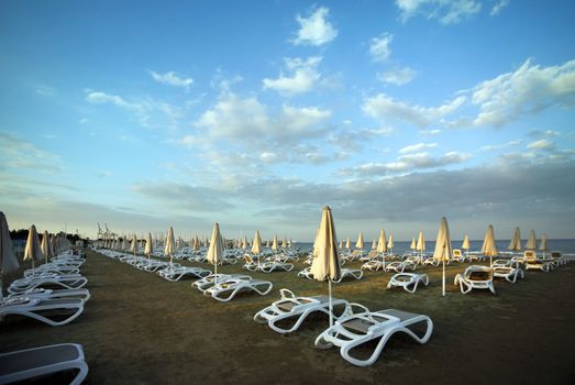 Mediterranean beach in Larnaca, Cyprus.
