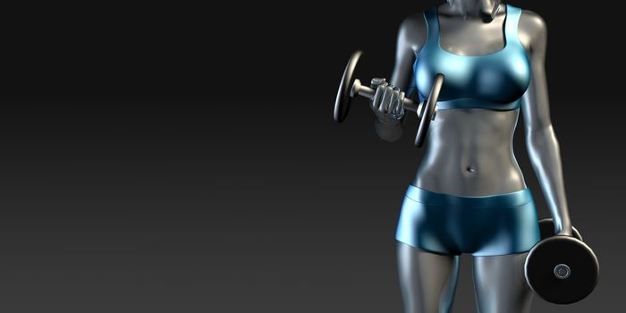 Female Athlete Training with Weights for Strength and Conditioning