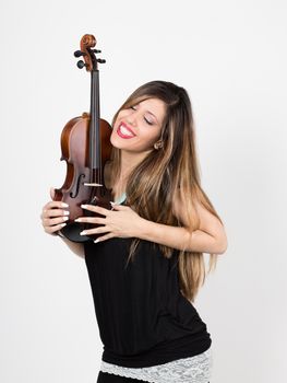 woman in love with her violin