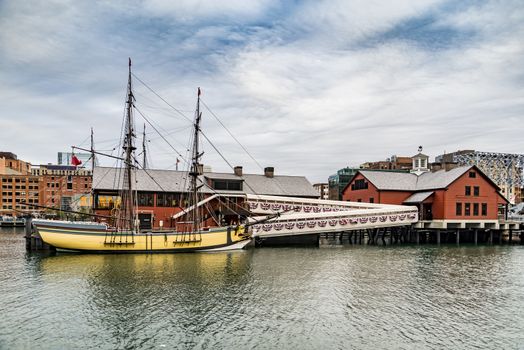 BOSTON - DECEMBER 13: The Boston Tea Party Museum on December 13, 2015, 2013. The museum was closed for eleven years after a fire, but reopened in June 2012.