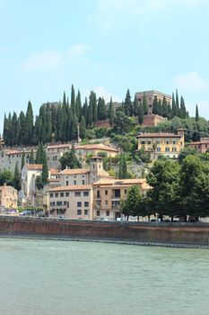 Castle in the middle of Verona Italy