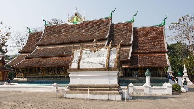 LUANG PRABANG, LAOS - FEBRUARY 12, 2016:  Wat Xieng Thong, one of the temples in Luang Prabang on February 12, 2016 in Laos, Asia