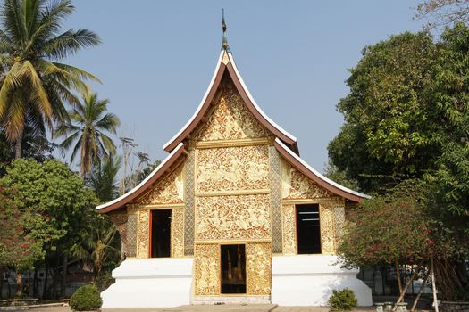 LUANG PRABANG, LAOS - FEBRUARY 12, 2016:  Wat Xieng Thong, one of the temples in Luang Prabang on February 12, 2016 in Laos, Asia