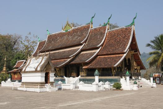 LUANG PRABANG, LAOS - FEBRUARY 13, 2016:  Wat Xieng Thong, one of the temples in Luang Prabang on February 13, 2016 in Laos, Asia