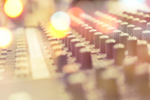 Closeup of sound mixed controller