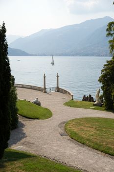 Summer vacation in Como lake villa park and garden