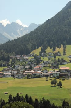 Village on hill side in the fantastic Alps