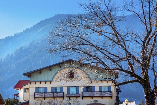 Winter Mountains Snow German Buildings  Leavenworth Washington