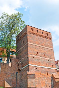 Leaning Tower (circa XIV c.) of Torun (former Thorn) town, Poland. One of the most characteristic sites in the Old Town. UNESCO site