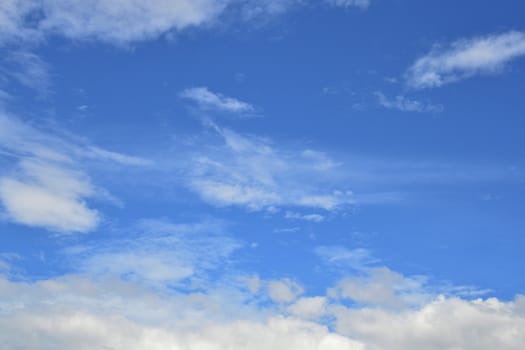 Clouds in the blue sky.