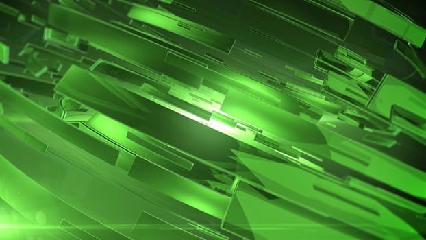 Abstract 3D background with lens flare. Green colors. Version 1.