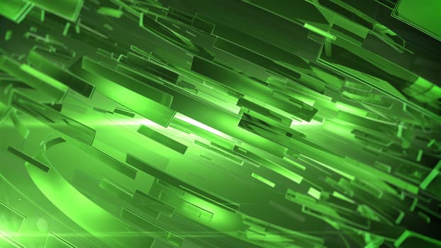 Beautiful Green 3d abstract background. Depth of blur.