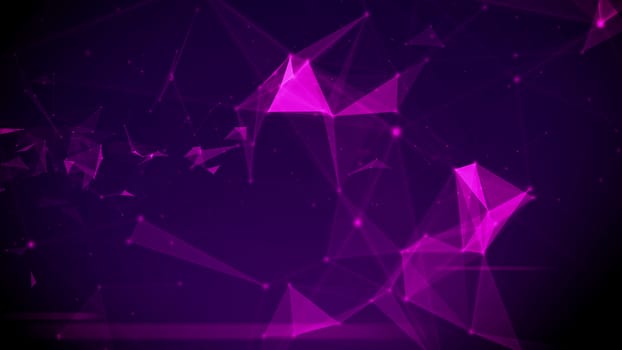 Abstract digital background with cybernetic particles. Depth of field.