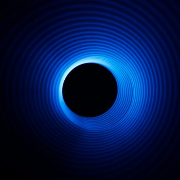 Sound waves in the visible blue color in the dark