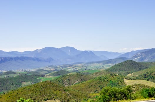 Peyrepertuse mount with cathar castle in france