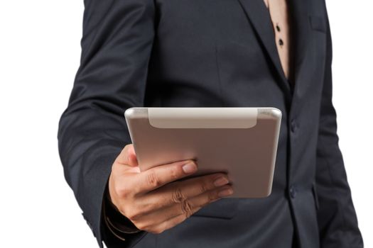 Closeup of a Businessman with a tablet computer. Asian business man using digital tablet computer