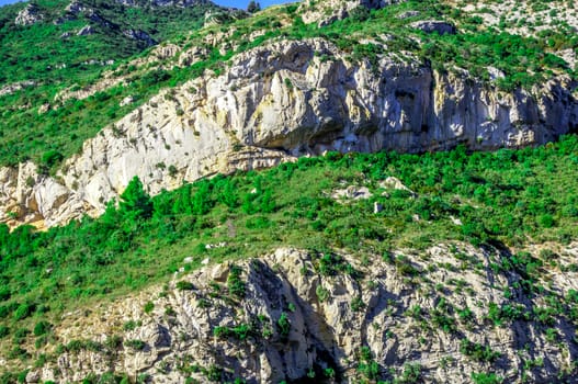 Peyrepertuse mount with cathar castle in france