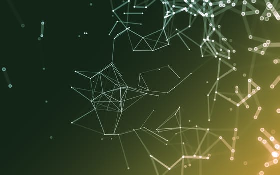 Abstract polygonal space low poly dark background with connecting dots and lines. Connection structure. 3d rendering