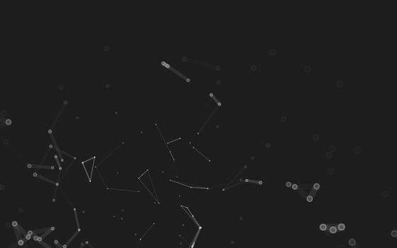 Abstract polygonal space low poly dark background with connecting dots and lines. Connection structure. 3d rendering