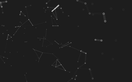 Abstract polygonal space low poly dark background with connecting dots and lines. Connection structure. 3d rendering