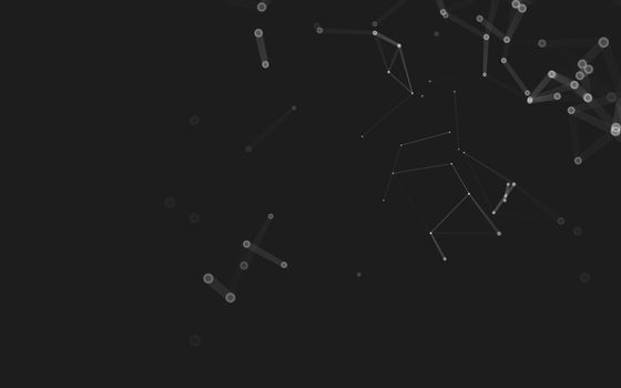 Abstract polygonal space low poly dark background with connecting dots and lines. Connection structure. 3d rendering