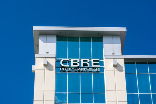 BLOOMINGTON, MN/USA - MAY 29, 2016: CBRE real estate offices. CBRE Group, Inc. is a Fortune 500 American commercial real estate company.
