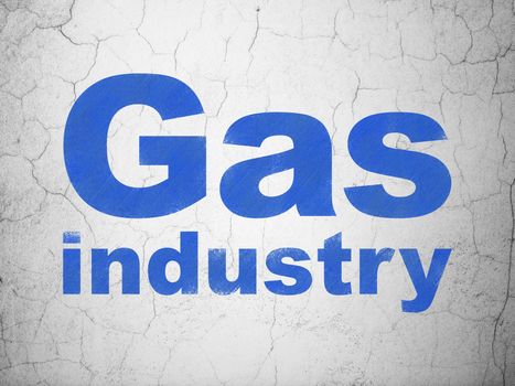 Industry concept: Blue Gas Industry on textured concrete wall background