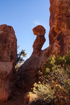 Rock formations in Arches National Park. Utah.