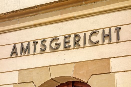 District court (Amtsgericht) - lettering on building facade