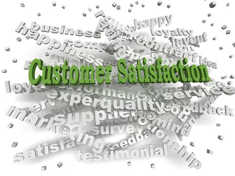 3d image Customer Satisfaction word cloud concept