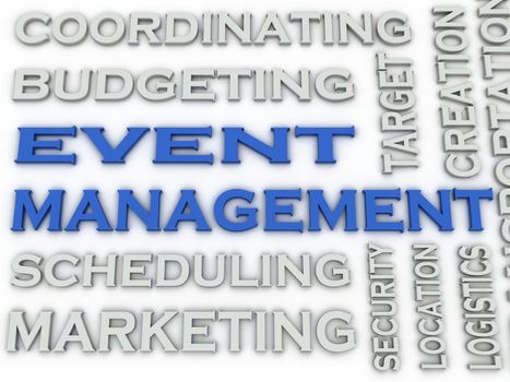 3d image Event Management word cloud concept