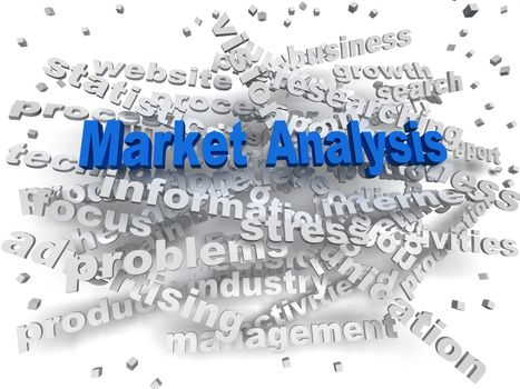 3d image Market Analysis word cloud concept