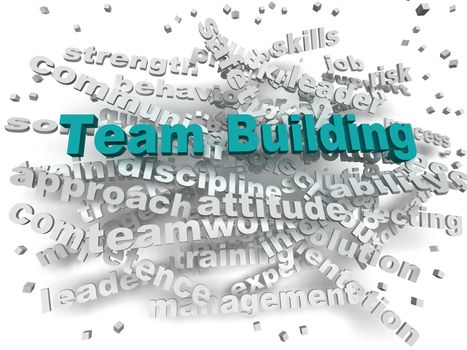 3d image Team Building word cloud concept