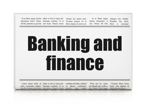 Banking concept: newspaper headline Banking And Finance on White background, 3D rendering