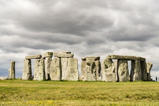 Stonehenge an ancient prehistoric stone monument near Salisbury, Wiltshire, UK. It was built anywhere from 3000 BC to 2000 BC. Stonehenge is a UNESCO World Heritage Site in England.