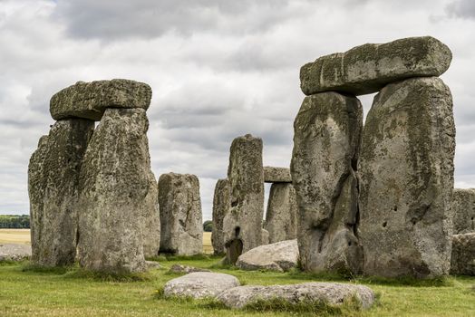 Stonehenge an ancient prehistoric stone monument near Salisbury, Wiltshire, UK. It was built anywhere from 3000 BC to 2000 BC. Stonehenge is a UNESCO World Heritage Site in England.