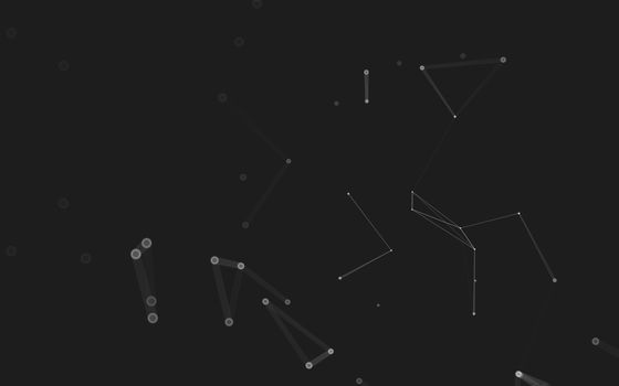 Abstract polygonal space low poly dark background with connecting dots and lines. Connection structure. 3d rendering